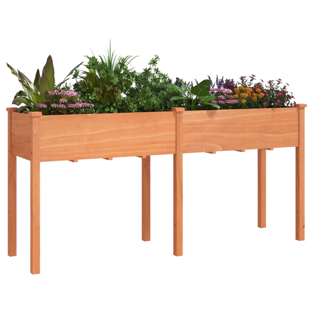 Planteur vidaxl avec doublure 161x45x76 cm en pin massif brun