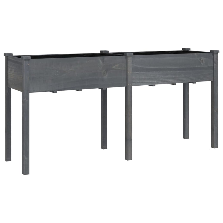 Vidaxx jardinière avec doublure 161x45x76 cm bois de pin massif gris