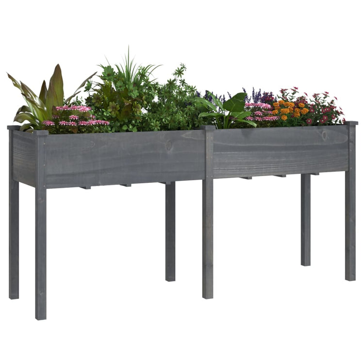 Vidaxx jardinière avec doublure 161x45x76 cm bois de pin massif gris