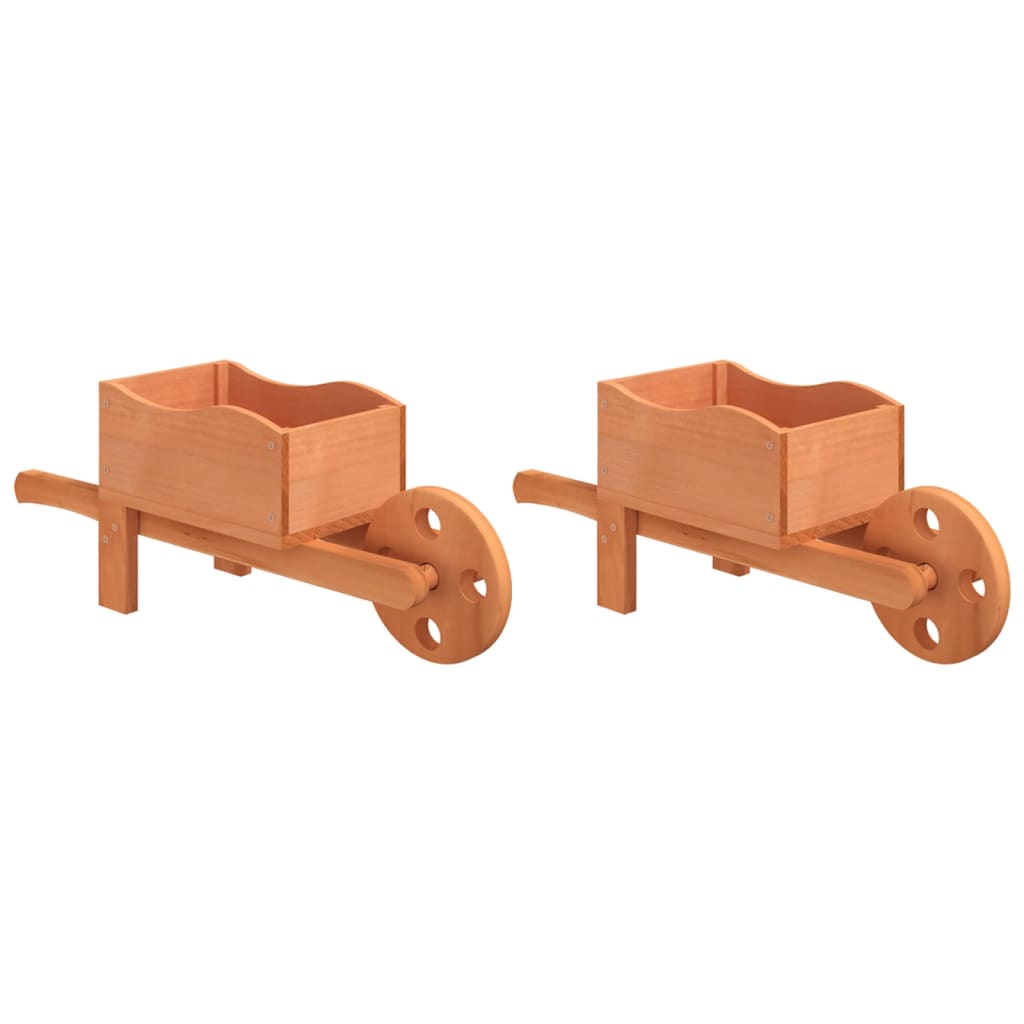 Vidaxl Planters Boelbarrow 2 PCS 47x15x19 cm Pinwood solide