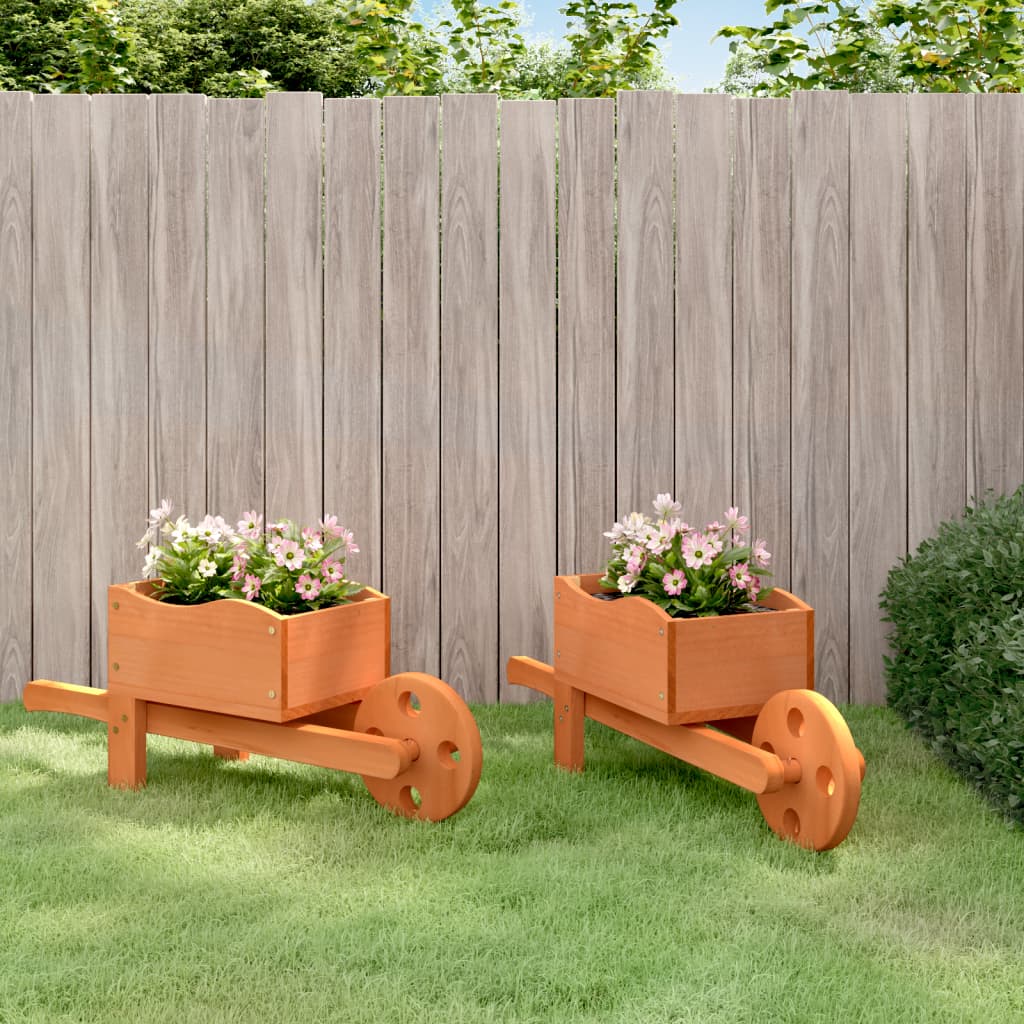 Vidaxl Planters Boelbarrow 2 PCS 47x15x19 cm Pinwood solide