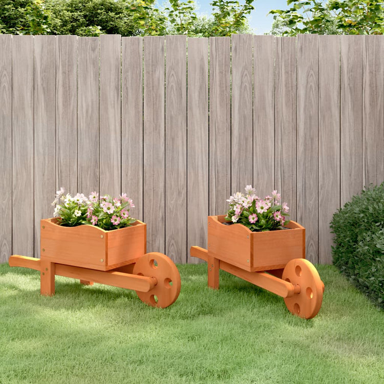 Vidaxl Planters Boelbarrow 2 PCS 47x15x19 cm Pinwood solide