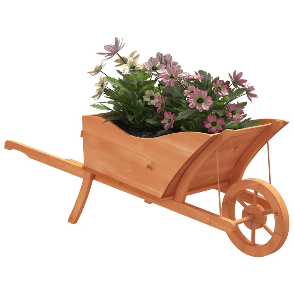 Vidaxl Planter Wheelbarrow 128x45.5x43 cm Solid Pinewood