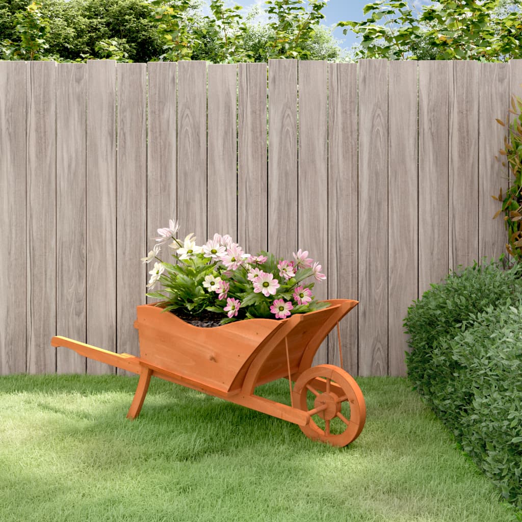 Vidaxl Planter Wheelbarrow 128x45.5x43 cm Solid Pinewood