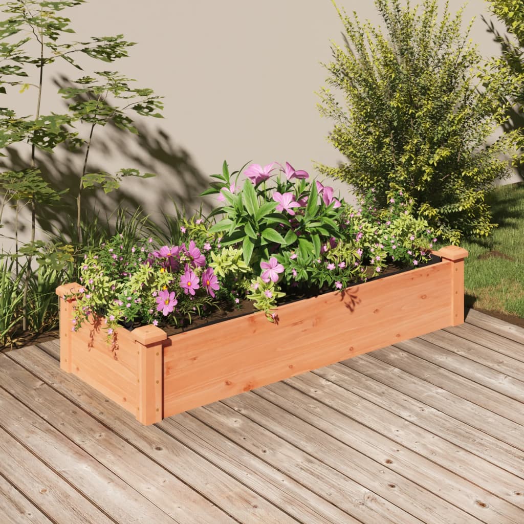 Planteur Vidaxl surélevé avec doublure 120x45x25 cm brun brun