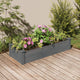 Planteur Vidaxl élevé avec une doublure 120x45x25 cm en gris en bois pur