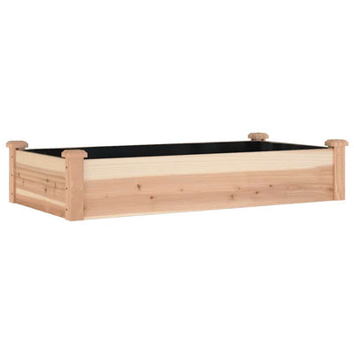 Planteur Vidaxl élevé avec une doublure 120x60x25 cm de bois solide solide