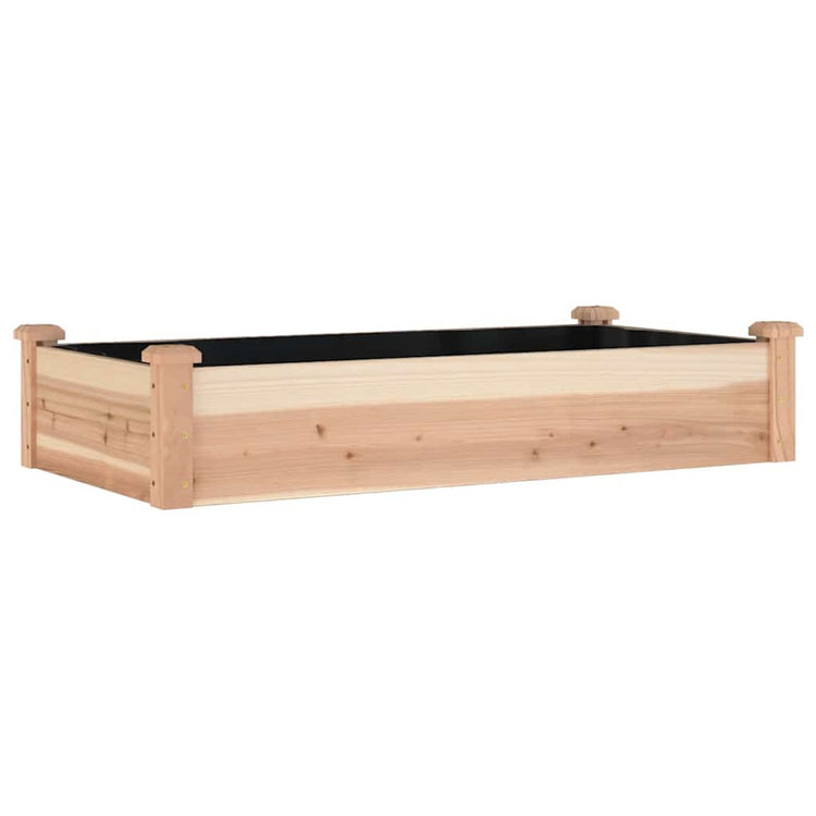 Planteur Vidaxl élevé avec une doublure 120x60x25 cm de bois solide solide