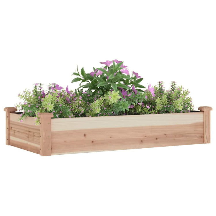 Planteur Vidaxl élevé avec une doublure 120x60x25 cm de bois solide solide