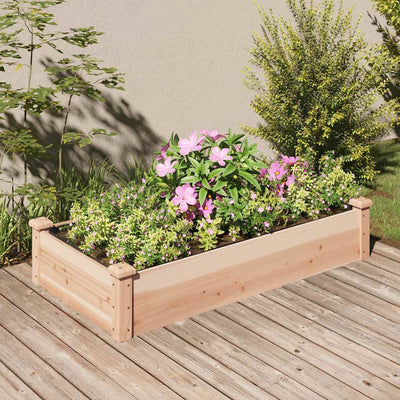 Planteur Vidaxl élevé avec une doublure 120x60x25 cm de bois solide solide