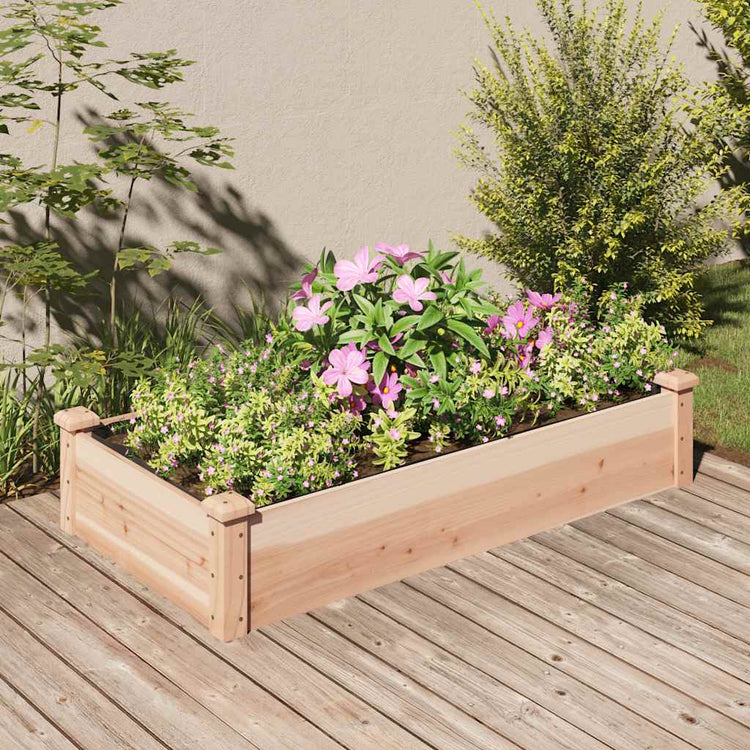 Planteur Vidaxl élevé avec une doublure 120x60x25 cm de bois solide solide