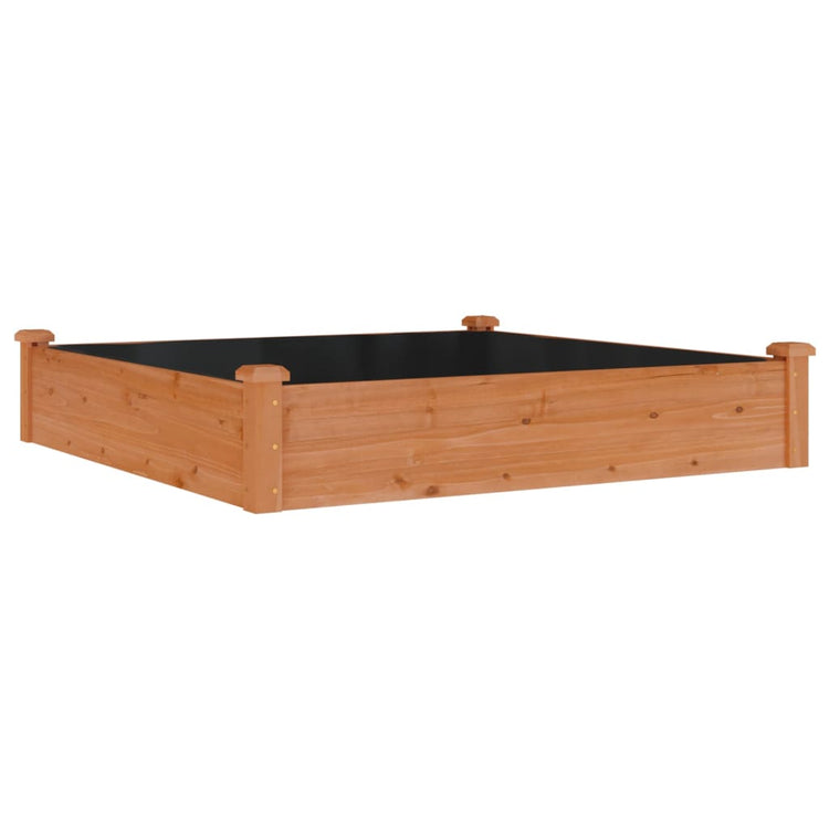 Planteur Vidaxl élevé avec une doublure 120x120x25 cm brun brun