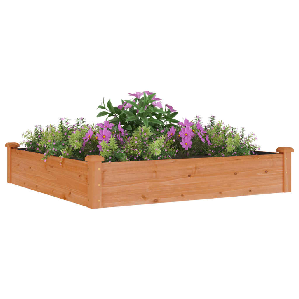 Planteur Vidaxl élevé avec une doublure 120x120x25 cm brun brun