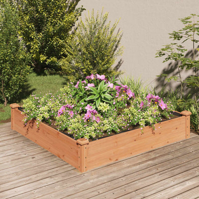 Planteur Vidaxl élevé avec une doublure 120x120x25 cm brun brun
