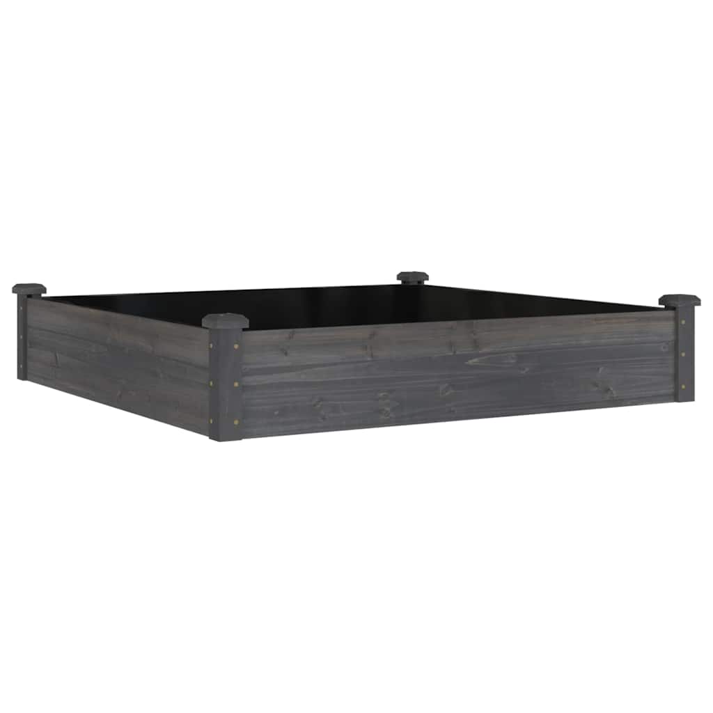 Planteur Vidaxl élevé avec une doublure 120x120x25 cm en gris en bois pur
