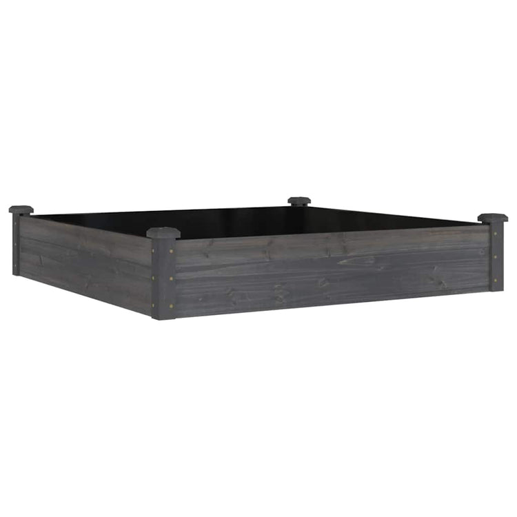 Planteur Vidaxl élevé avec une doublure 120x120x25 cm en gris en bois pur