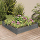 Planteur Vidaxl élevé avec une doublure 120x120x25 cm en gris en bois pur