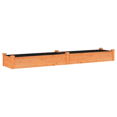Planteur Vidaxl élevé avec doublure 240x45x25 cm brun brun
