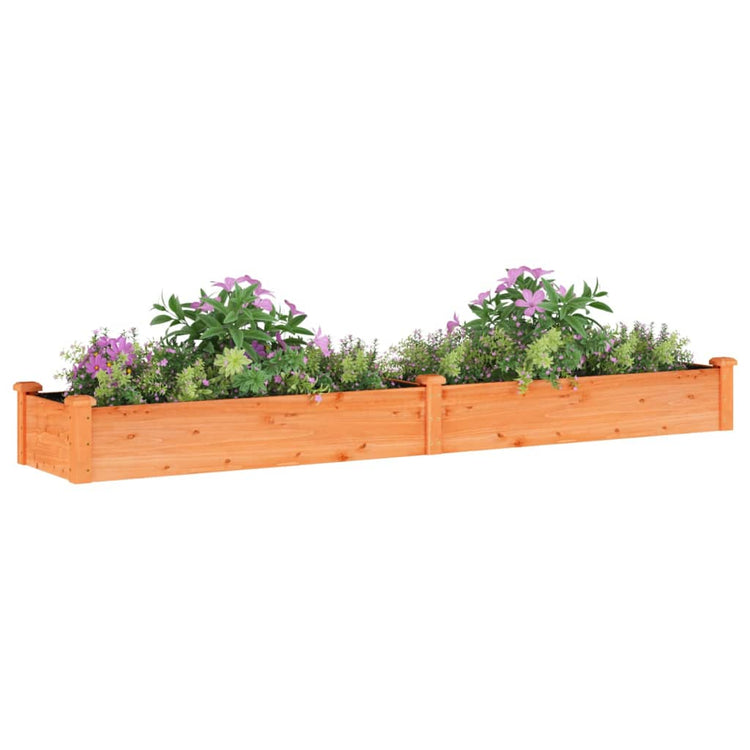 Planteur Vidaxl élevé avec doublure 240x45x25 cm brun brun