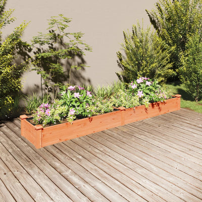 Planteur Vidaxl élevé avec doublure 240x45x25 cm brun brun
