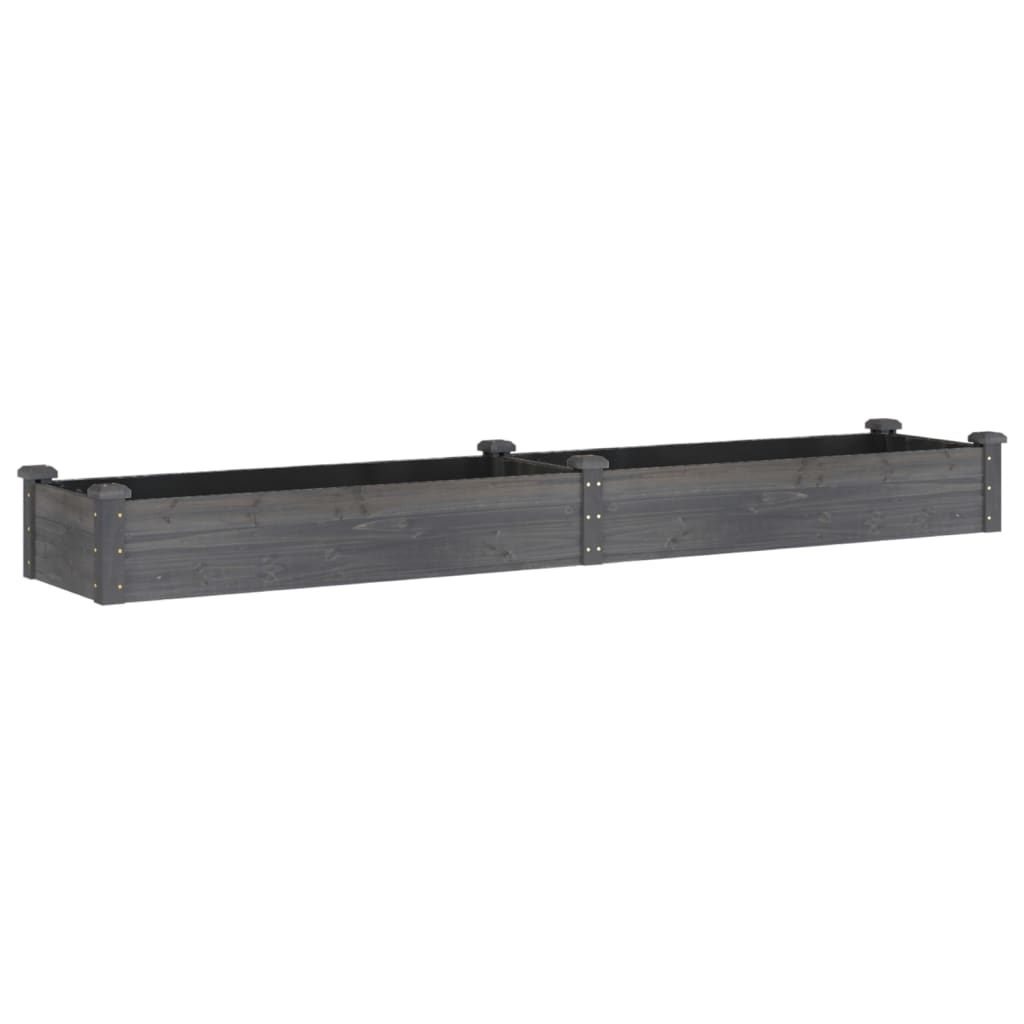 Planteur Vidaxl surélevé avec doublure 240x45x25 cm-bois gris
