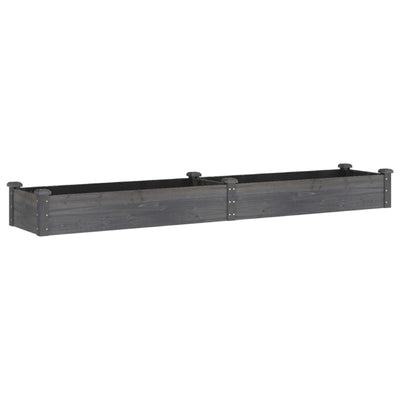 Planteur Vidaxl surélevé avec doublure 240x45x25 cm-bois gris
