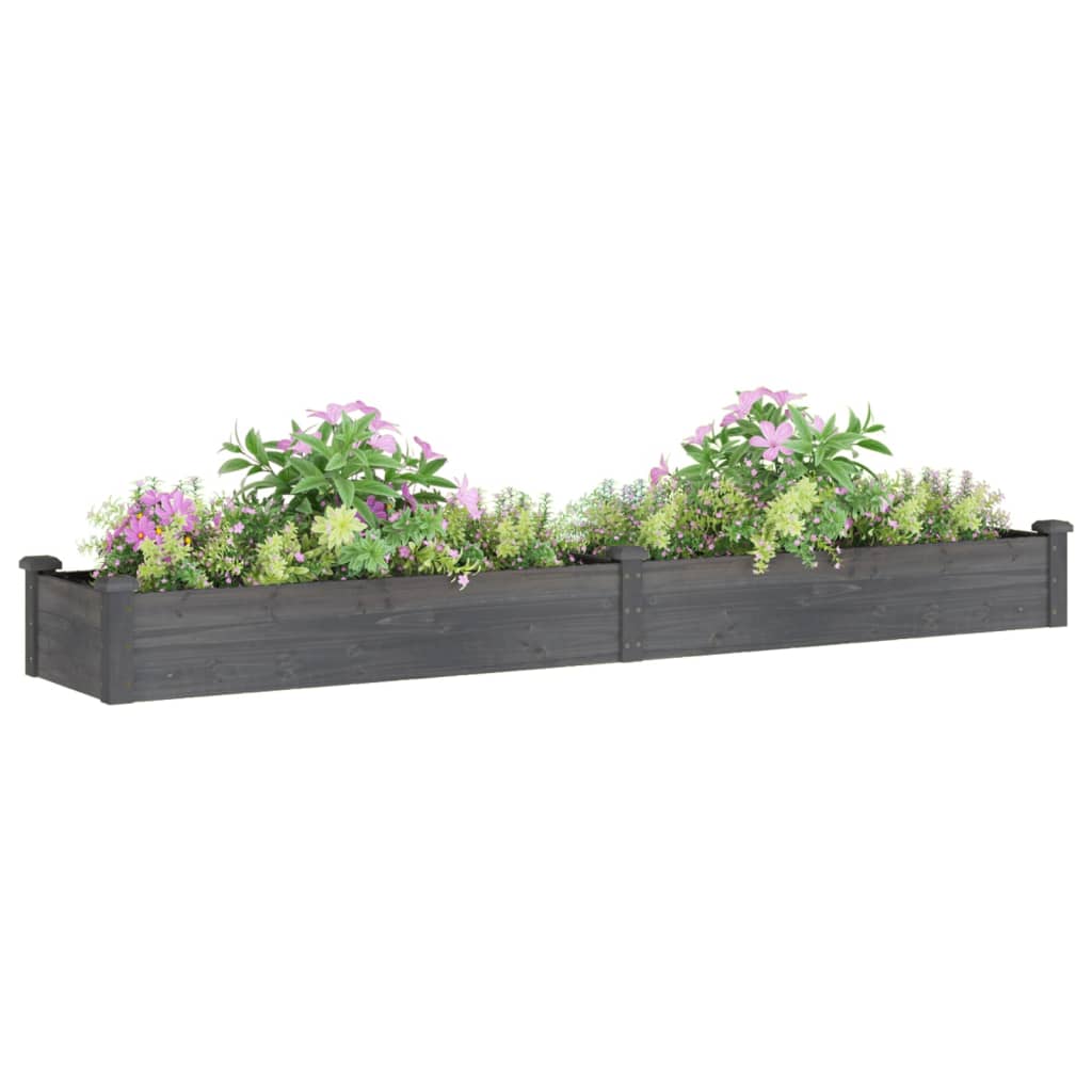 Planteur Vidaxl surélevé avec doublure 240x45x25 cm-bois gris