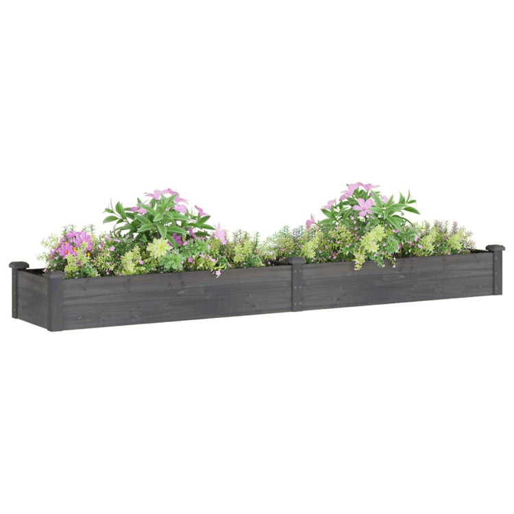 Planteur Vidaxl surélevé avec doublure 240x45x25 cm-bois gris