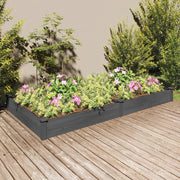 Planteur Vidaxl élevé avec doublure 240x120x25 cm en gris en bois pur - afbeelding 1