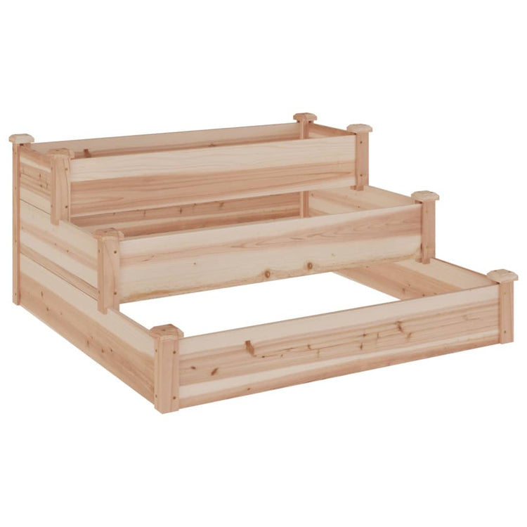 Planteur Vidaxl élevé avec doublure 120x120x56 cm de bois solide solide