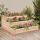 Planteur Vidaxl élevé avec doublure 120x120x56 cm de bois solide solide