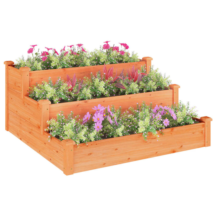 Vidaxl Planter surélevé 120x120x56 cm en pin massif brun