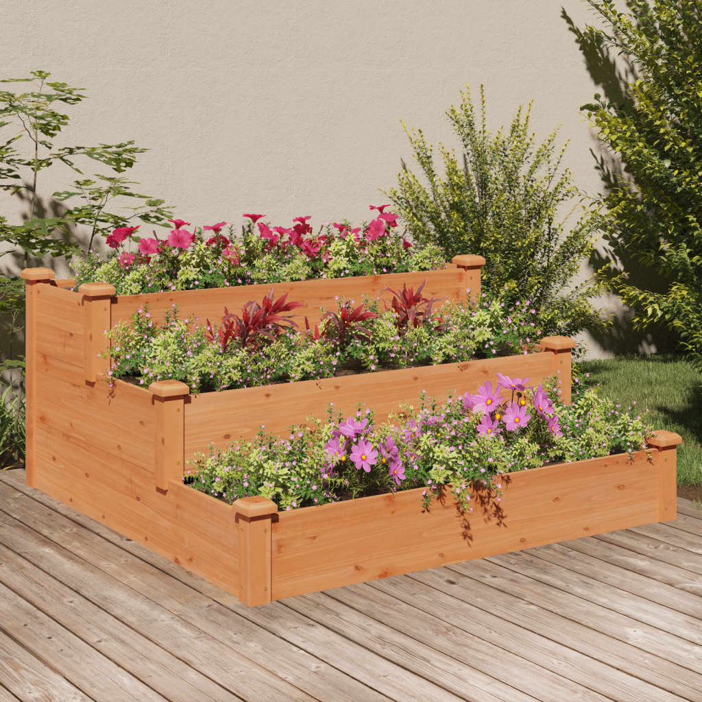 Vidaxl Planter surélevé 120x120x56 cm en pin massif brun