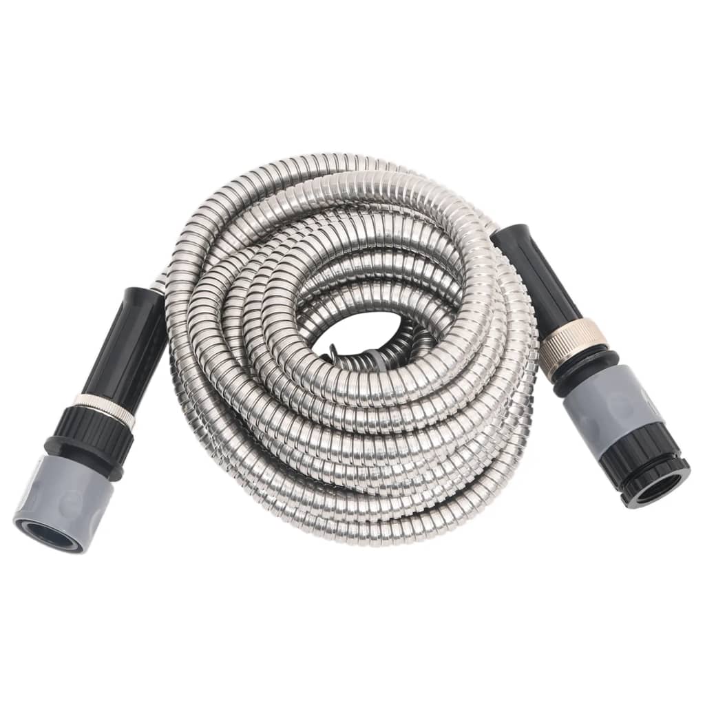 Vidaxl Garden Tapis avec tête de pulvérisation 0,6 '' 30 m Couleur en argent en acier inoxydable