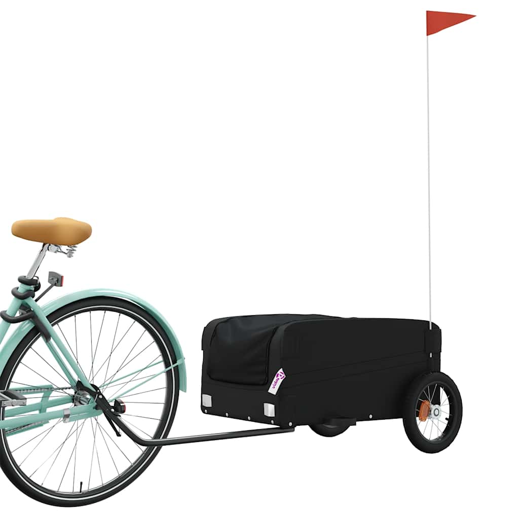 Vidaxl Bicycle Trailer 30 kg de fer noir