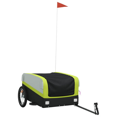 Vidaxl Bicycle Trailer 45 kg de fer noir et vert