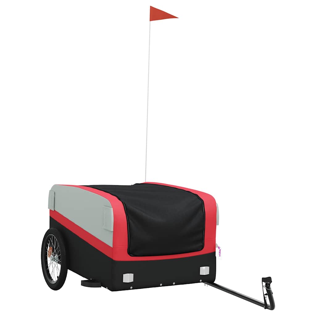 Vidaxl Bicycle Trailer 45 kg de fer noir et rouge