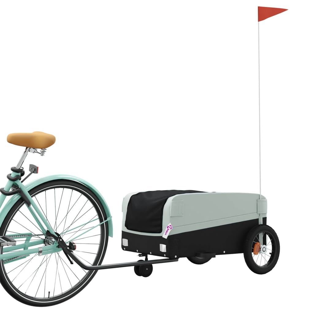 Vidaxl Bicycle Trailer 30 kg de fer noir et gris