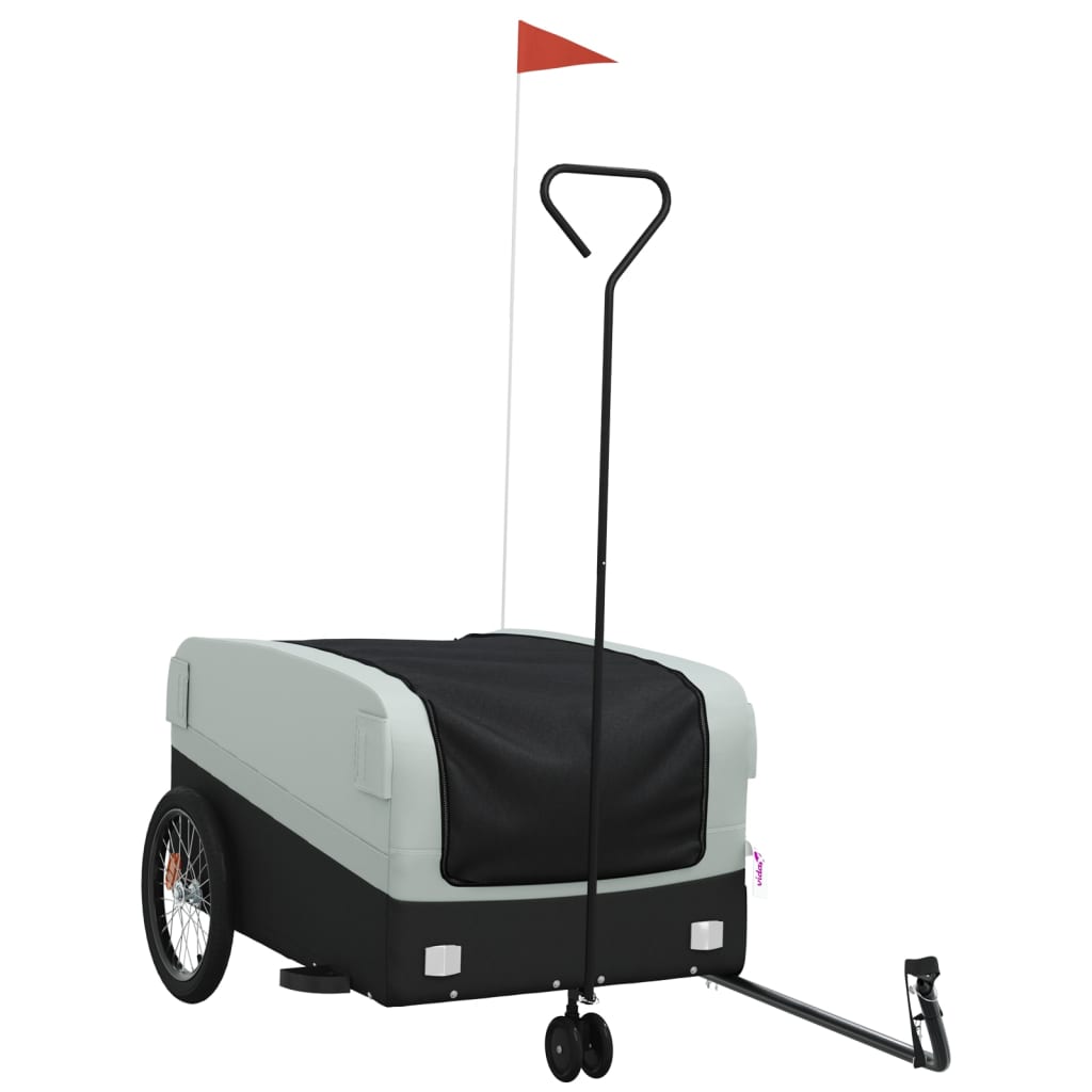 Vidaxl Bicycle Trailer 45 kg de fer noir et gris