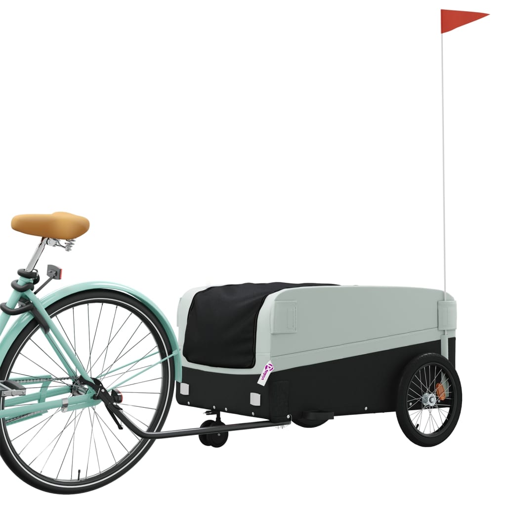 Vidaxl Bicycle Trailer 45 kg de fer noir et gris