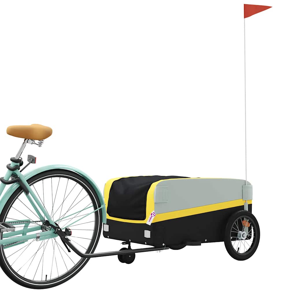 Vidaxl Bicycle Trailer 45 kg de fer noir et jaune