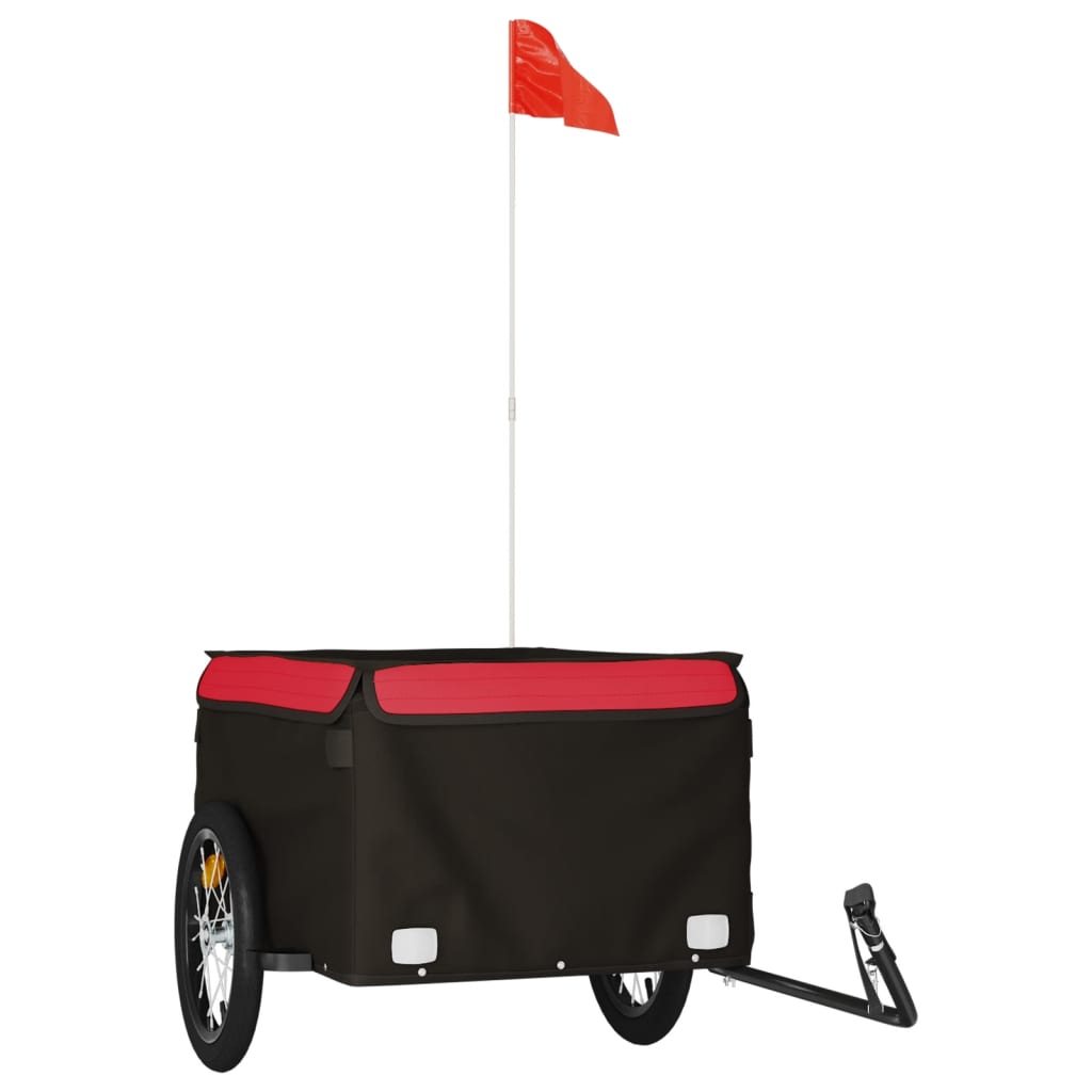 Vidaxl Bicycle Trailer 45 kg de fer noir et rouge