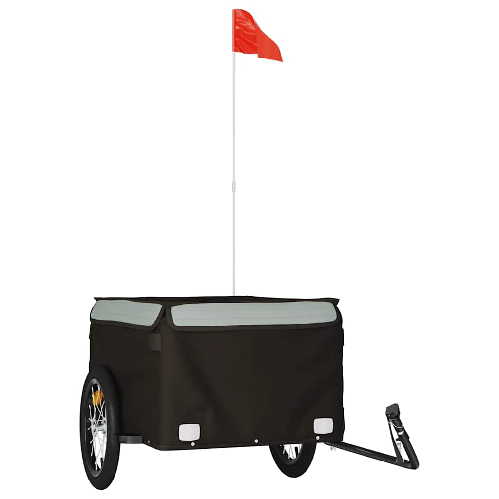 Vidaxl Bicycle Trailer 45 kg de fer noir et gris