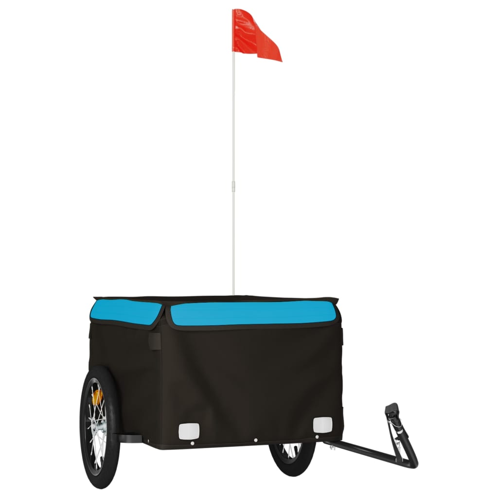 Vidaxl Bicycle Trailer 45 kg de fer noir et bleu