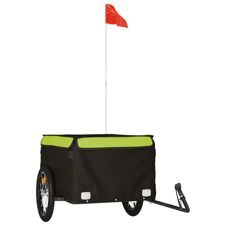 Vidaxl Bicycle Trailer 45 kg de fer noir et vert