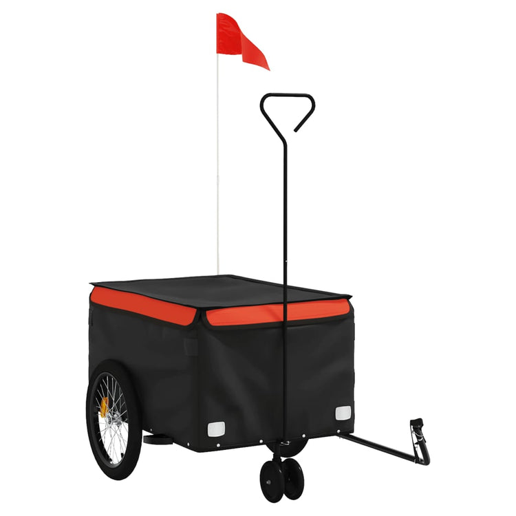 VidaXL remorque à vélo 30 kg fer noir et orange
