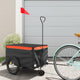 VidaXL remorque à vélo 30 kg fer noir et orange