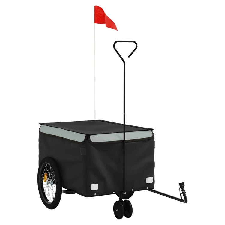 Vidaxxl remorque à vélo 30 kg fer noir et gris