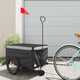 Vidaxxl remorque à vélo 30 kg fer noir et gris