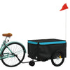 Vidaxl Bicycle Trailer 30 kg de fer noir et bleu